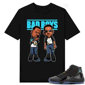 Unisex T-shirt To Match Sneakers Jordan 11 Retro Gamma - Bad-Boys. 100% Cotton for Casual Wear. Comfortable Summer Unisex T-Shirt to match Jordan Sneaker. Streetwear Style. urban outfitters