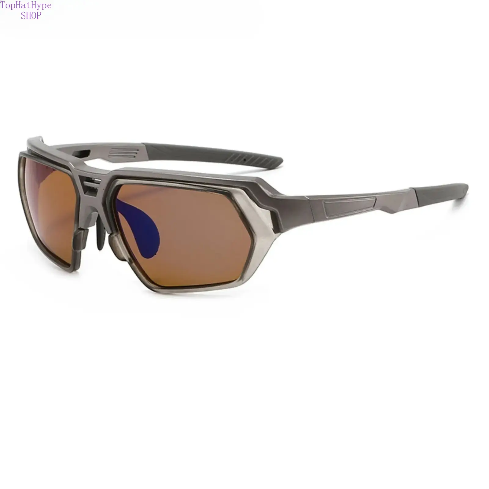 Men's Athletic Aftermarket Non-Prescription Statement Frame Glasses - UV400 Protection, Shatterproof, Windproof Seal, Lightweight Wear Sport Frames for Cycling, Driving
