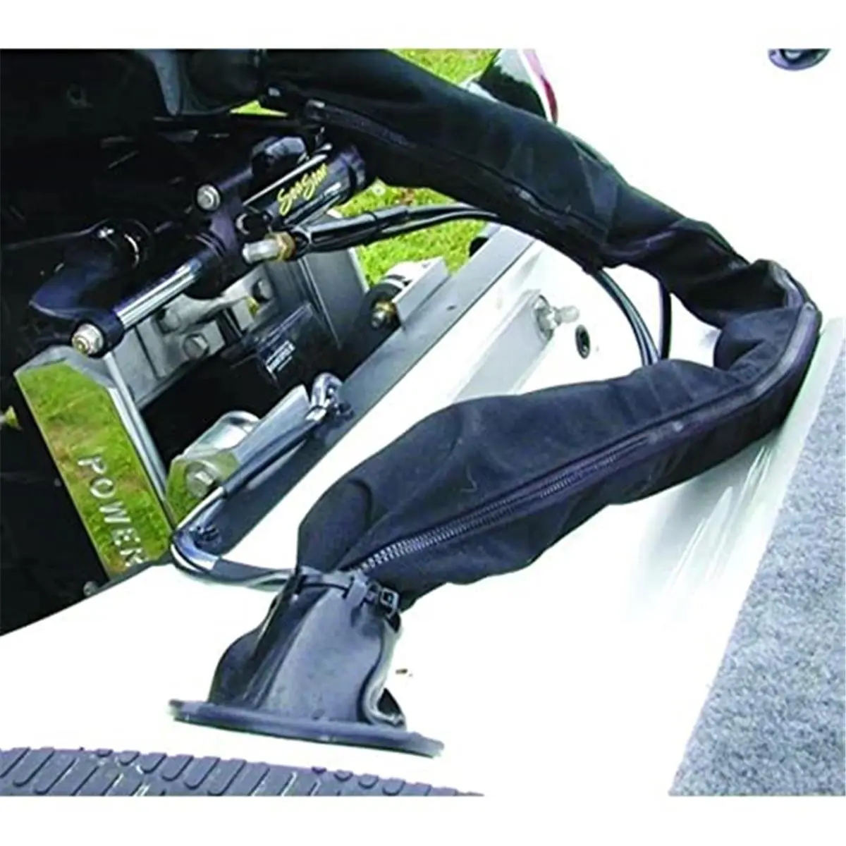 Durable Sunbrella Fabric Rigging Sleeve, 48-Inch Zippered Cable Protector, Weather and UV Resistant, Easy-to-Remove, Zipper, Cable Ties, 48 Inches, Hose Protection, Outdoor Work, Hose Cover, Resists Fading, Rugged Sunbrella Fabric, Zippered Rigging Sleeve