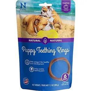 N-Bone Puppy Teething Ring Pumpkin Flavor 7.2 Oz (6 Count)