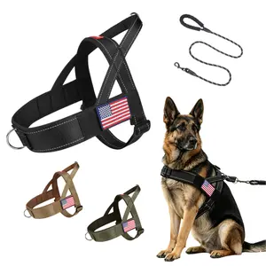 No-Pull Saddle Dog Harness Lightweight T-Shape Tactical Vest for Large Medium Dogs Heavy Duty Reflective Easy On/Off Escape Proof Training Walking Multiple Colors