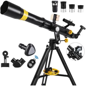 Telescope with Digital Eyepiece - Astronomy Refracting Telescope 90mm Aperture 900mm.For Beginners,Kids and Professionals, Vertisteel Altazimuth Mount, Powerful and Compact.Perfect for Observing Black