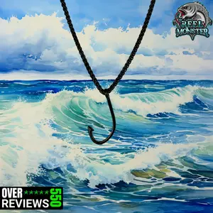 Black Stainless Steel Hook Charm Necklace