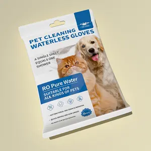 WLP Pet Glove Wipes for Dogs & Cats,BathWipes for Bathing and Washing Pets,Hypoallergenic No-Rinse Grooming,DailyCare and Traveling,Individually Packaged,Prevent Evaporation,Easy to Carry