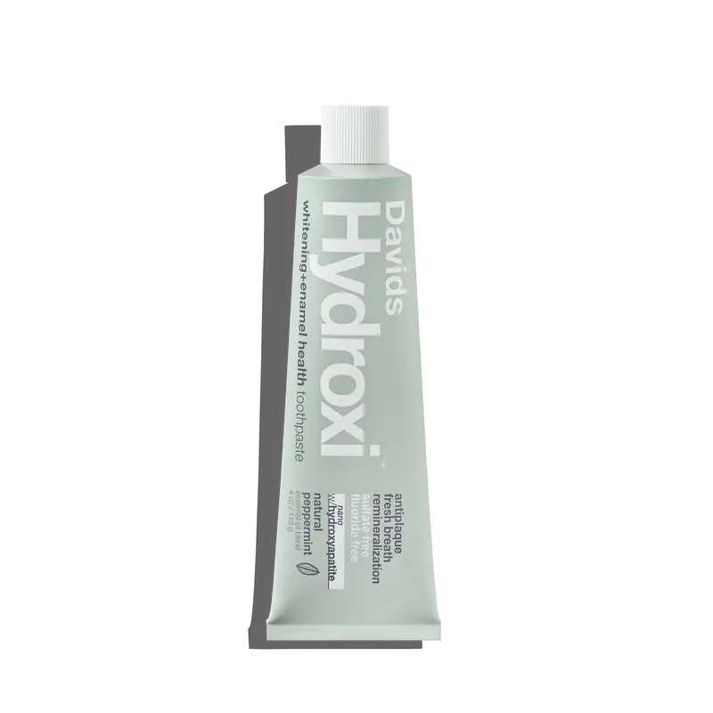 Davids Hydroxi Whitening + Enamel Health Toothpaste with Nano Hydroxyapatite - Natural Peppermint, 4oz, EWG Verified, Supports Natural Whitening, Plaque Defense, Gum Health, Sensitive Teeth