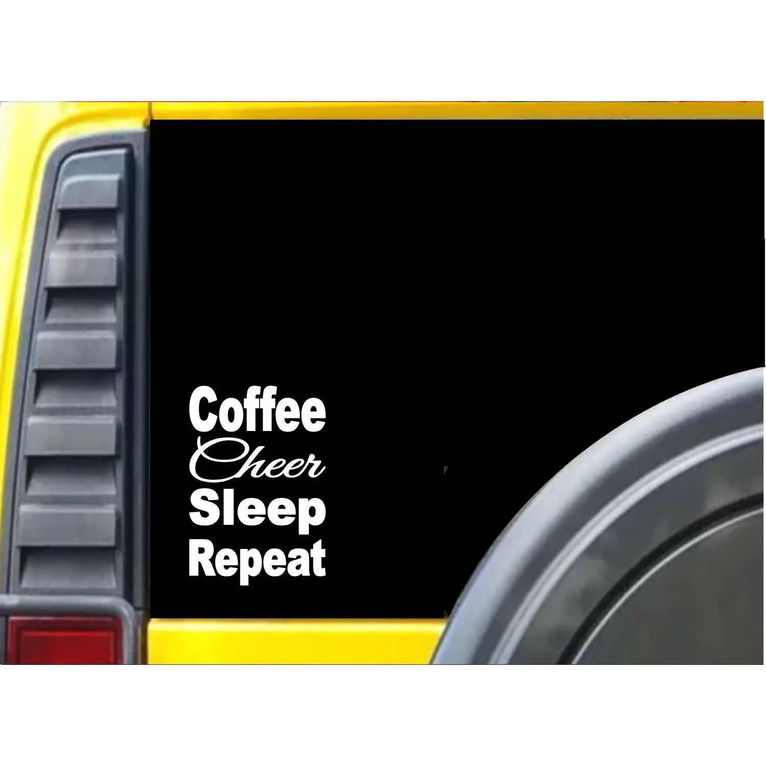 Coffee Cheer Sleep K874 8 inch wide Sticker cheerleading decal