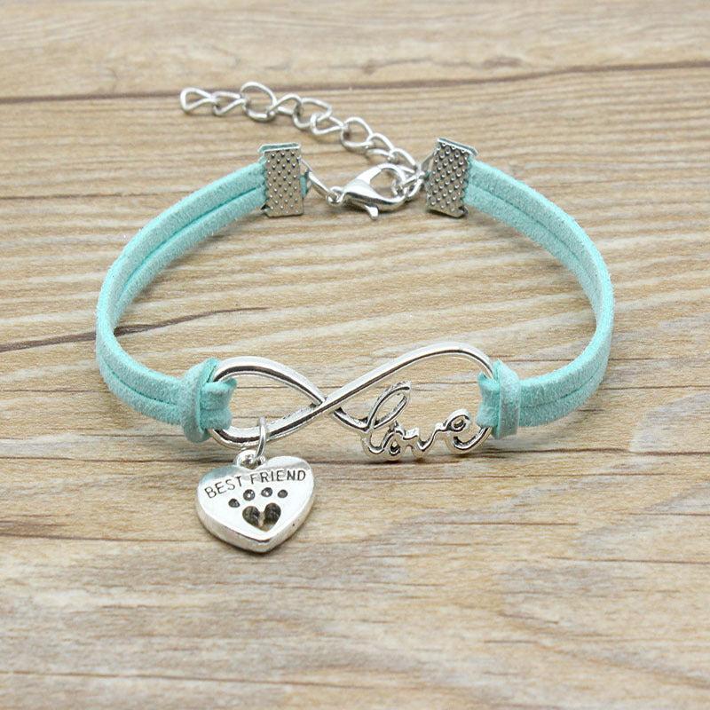 Best Friend Braided Heart Bracelet - Alloy & Rope Material, 5cm Extension Chain, 16cm Total Circumference, Independent PP Bag Packaging, "BEST FRIEND" Charm
