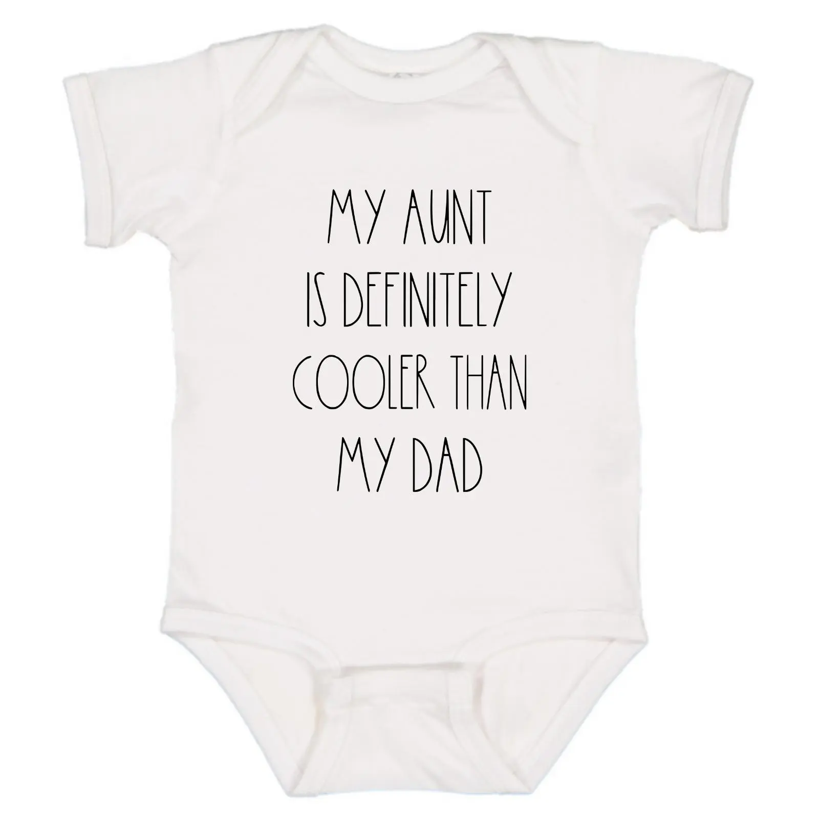 Funny Aunt Is Cooler Than Dad Baby Onesie, Funny Baby Bodysuit, Cotton Baby Clothes,   Bodysuits & One-pieces