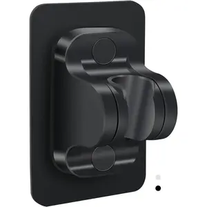 Shower Head Holder Replacement - Strong Adhesive Adjustable Handheld Shower Wand Holder Wall Mount Shower Bracket No Drilling Waterproof Shower Hose Holder for Bathroom Black