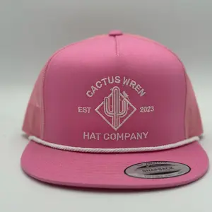 Pink Ranch style Cactus Wren Hat Company with Rope trucker hat hats