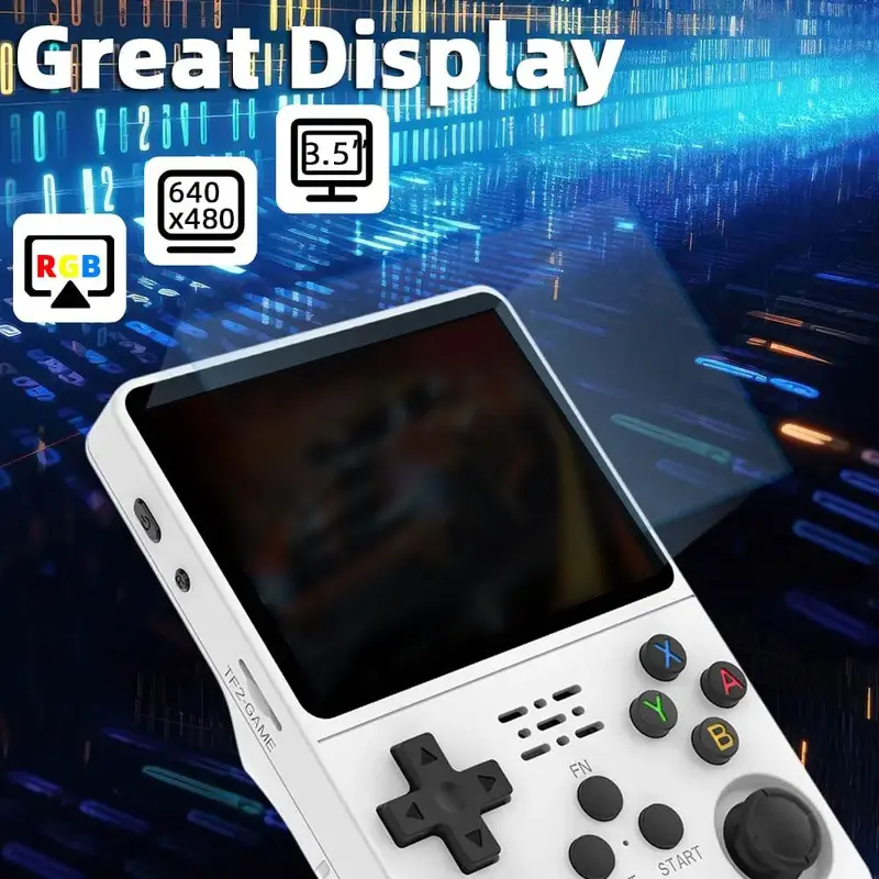 R36S Retro Video Handheld Game Console Linux System 3.5 in IPS Screen Built in 3000mAH Battery 32G+64G TF Card Preinstalled Gamess  for Christmas, Thanksgiving, Holiday Gift 5