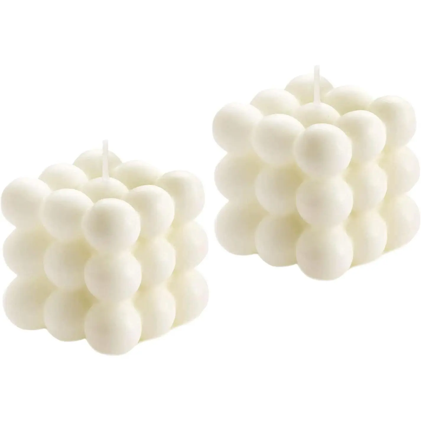 2PCS Bubble Candle Room Decor - Vanilla Scented Gifts for Women, Danish Pastel Bubble Cube Candles, Aesthetic Shelf Decor & Trendy Home Office Decorative Candles