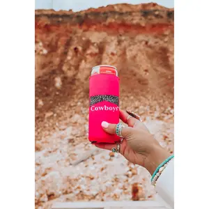 Pink Cowgirls/cowboys Tall Coozie 2-pack