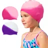 Kids' Silicone Soft Swimming Cap 2-Pack - High Elasticity, Water Ripple, Waterproof, Anti-Slip, Long Hair Safe, 2 Sizes, Comfortable Fit for Children Ages 3-15