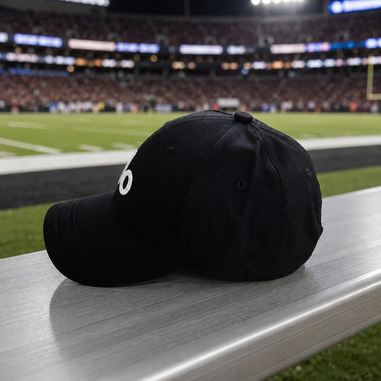 Off-Duty Performance District Trucker Hat - Black Baseball Cap with White Letter "O", 100% Polyester, Sun Protection, Durable Woven, Minimalist Outdoor Headwear for Running & Activities