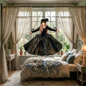 Mystical Witchy Stevie Nicks Acrylic Suncatcher Ornament, Vintage Boho Woman Black Dress Top Hat Hanging Window Decor, Rainbow Light Prism Catcher, Colorful Light Catcher, Music Home Décor, Gift For Fans