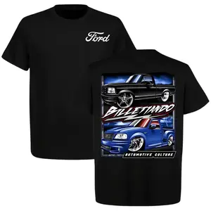 Billetiando Automotive Culture OBS Ford T-Shirt, 2 Sides, Bagged Lowered Truck Graphic Tee