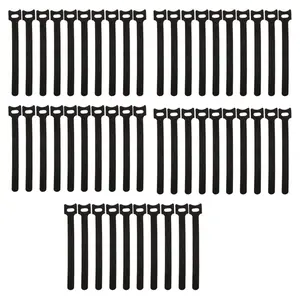 50pcs Velcro Fasteners, Reusable Nylon Cable Ties, Multi-Color Anti-Slip Durable, High-Strength Plastic Binder, Office & Car Use