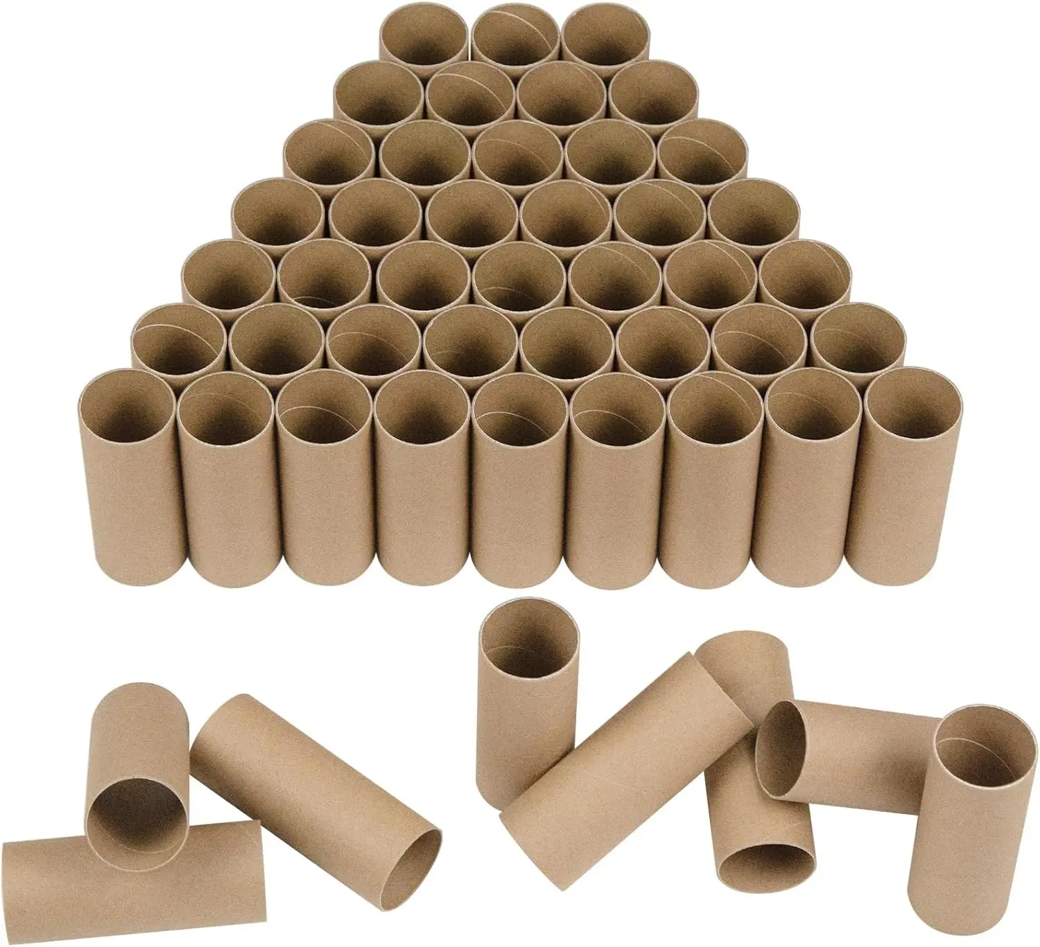 50 Pack Cardboard Tubes for Crafts - 1.57 x 3.94 Inches - Brown Toilet Paper Empty Rolls Round Thick Tubes Sturdy for Classroom Family Handmade DIY Projects