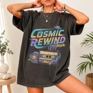Comfort Colors Cosmic Rewind Tour Shirt Space Ride Graphic Tee Theme Park Trip Matching Gift Womens T-Shirts