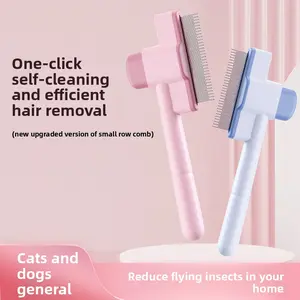 Multifunctional Pet Row Comb One Button Auto Hair Removal Deshedding Grooming Brush Premium Cleaning Beauty Tool for All Pets