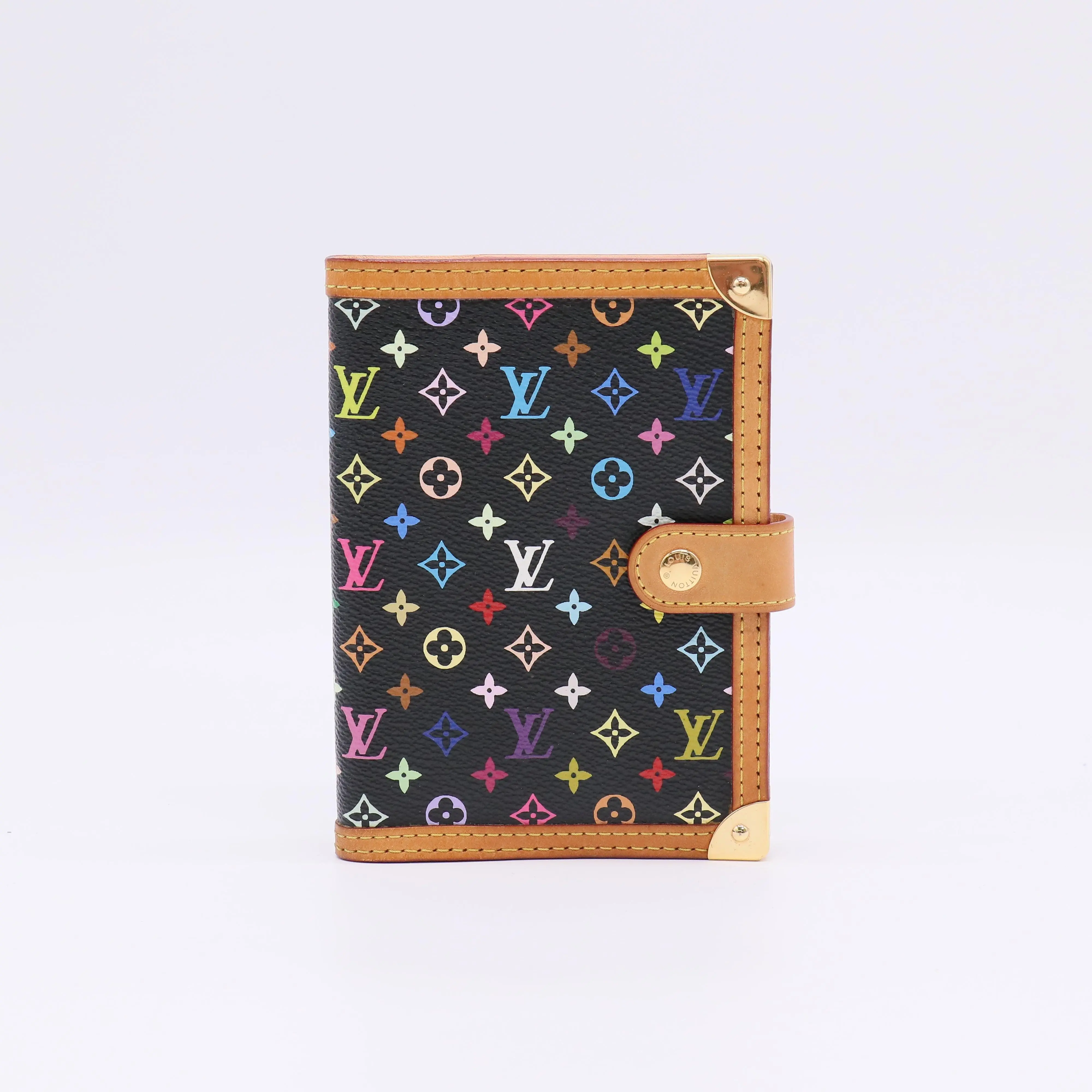 Pre-owned Louis Vuitton Leather Small Leather Goods Monogram Multicolore Agenda PM W22200