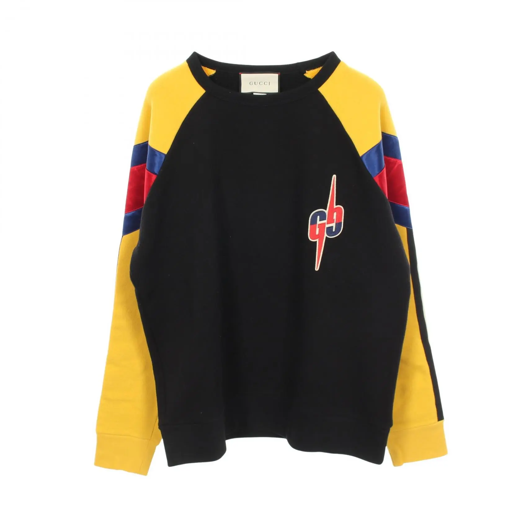 Pre-owned GUCCI Cotton Small Leather Goods GG Logo Patch Sweatshirt