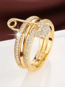 Paper Clip Pin Ring Ring Niche Design Street Hip-Hop Style Party Wear Jewelry To Give Friends Holiday Gifts кольцо скрепка