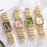 4-Pack Elegant Women's Square Dial Quartz Stainless Steel Watches, Analog Watches, Fashionable Accessory for Parties and Everyday Wear, Ideal Birthday Gift