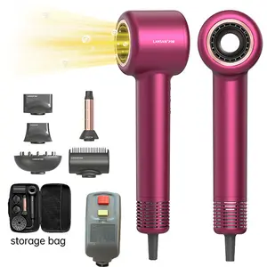 Ion High-Speed Hair Dryer | 120,000 RPM Brushless Motor, 5 Billion Negative Ions, 5 Styling Nozzles with Storage Bag, Lightweight & Low Noise for Home & Salon