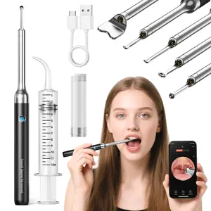 [Valentine's Day Gift] Tonsil Stone Remover Kit with Camera & Light - WiFi Connected for iOS/Android, 5 Attachments, Rechargeable (USB/Battery), Home Oral Care Tool