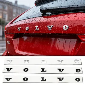 Volvo Car Letter Emblem Hood Decoration, Scratch-Resistant Reinforced Rear Badge, Replacement Logo for S90 Xc60 Xc90, Exterior Modification Parts