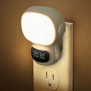 Night Lights Plug Into Wall for Kids LED Night Light with Digital Clock for Nursery Bedroom Bathroom Hallway 3 Dimmable Brightness Timer Function modern night light plug