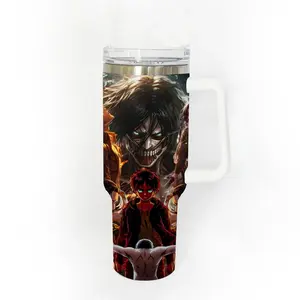 40oz Stainless Steel Tumbler, 1 Count Attack on Titan Pattern Insulated Water Bottle, Stainless Steel Thermos, Stainless Steel Flask, Drinking Cup for Home Office School, Boyfriend Gift, Drinkware, Summer Cool Bottle