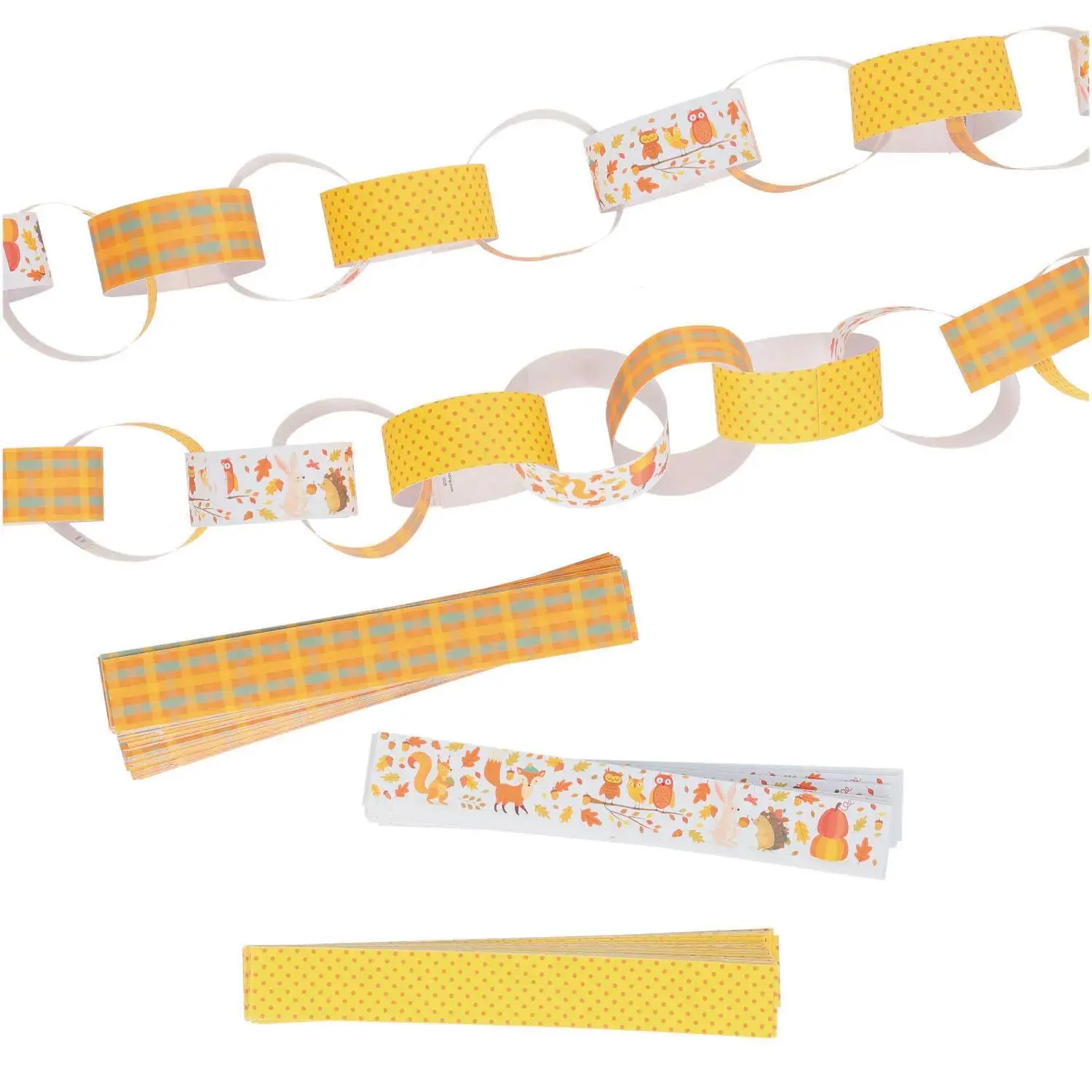 Oriental Trading Fall-Themed Patterns Cardstock Paper Chain Links, 7" x 1" Bulk 500 pieces