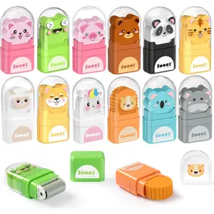 12 Pack Pencil Erasers, Cute Animal Eraser with Clean up Roller and Cover, Latex-Free, Bulk Art Drawing Erasers for Teens & Teacher Classroom/School Supplies, Party Favor