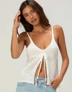 FULL TILT Womens Flyaway Beaded Sweater Cami