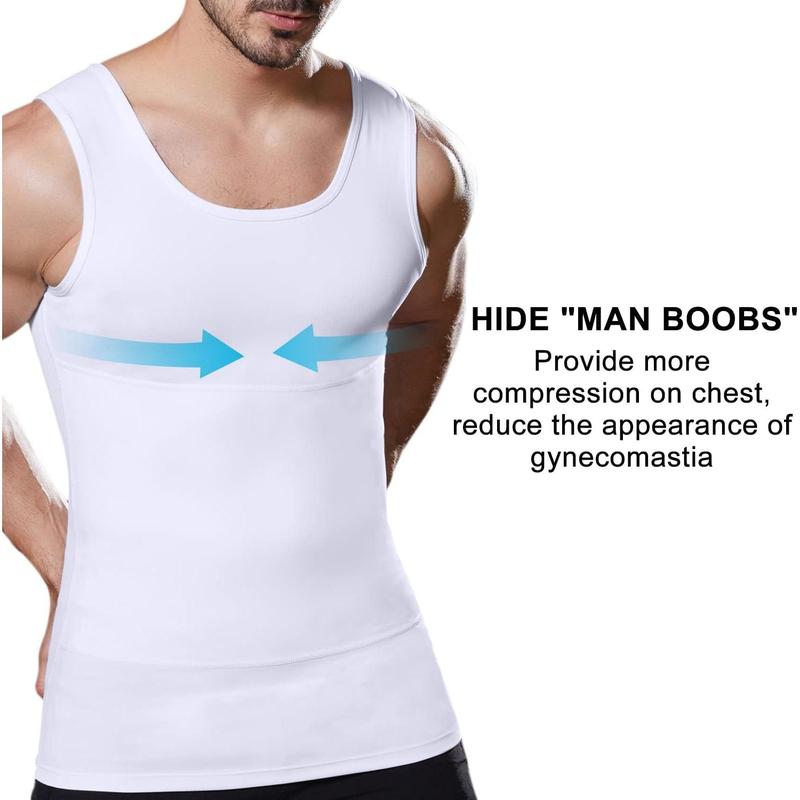 Mens Slimming Body Shaper Vest, Gynecomastia Compression Shirts, Tummy Control Undershirts - Change in Seconds Fabric Menswear body shaper compression Basketball Dress
