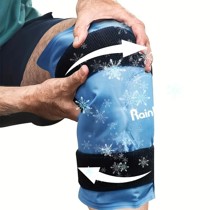 Rainbow Knee Ice Wrap with Plush Cover, Reusable Gel Cold Compress Brace – Recovery Aid, Sprain Treatment, Knee Support, Joint Care, Pain Relief