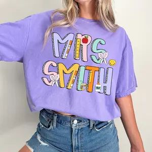 Comfort Colors Teacher Shirt, Back to School Shirt, Custom Teacher Name Shirts, Kindergarten First Grade Teacher Tee, New Teacher Gift, Gift For Teacher