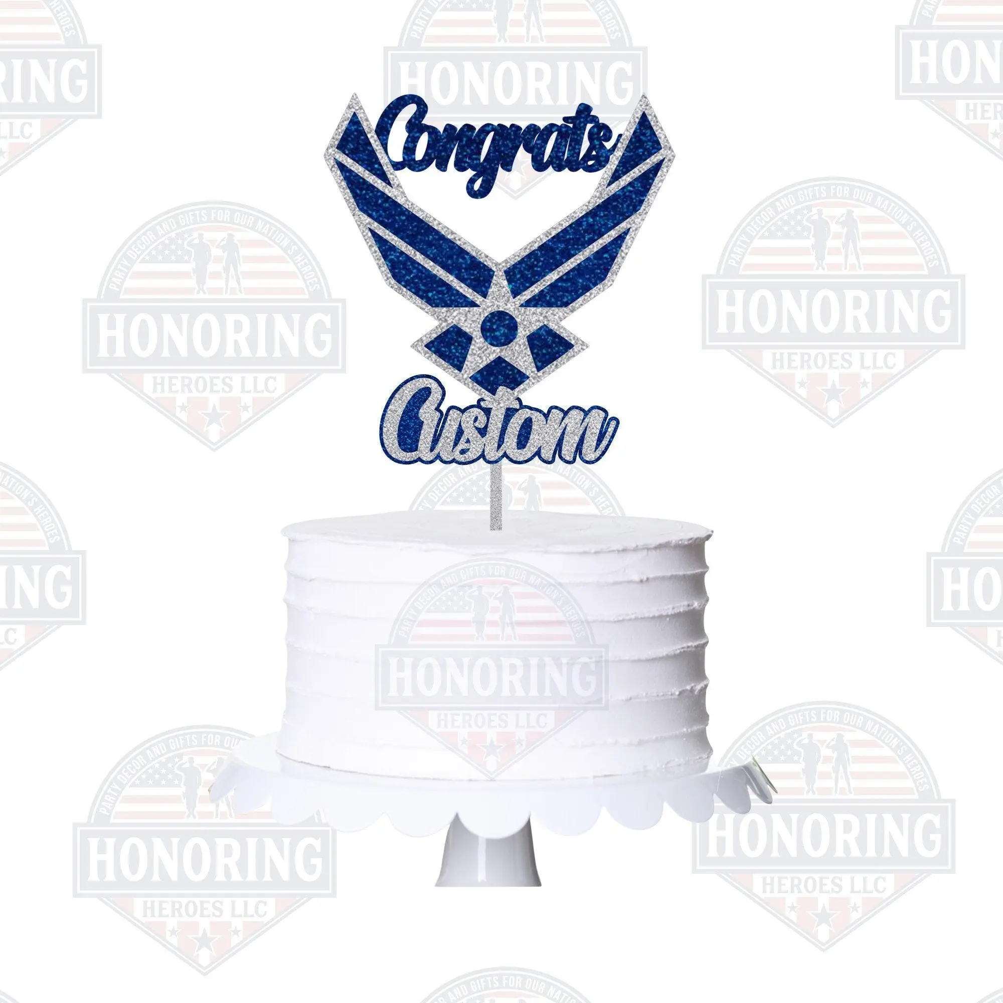 USAF Congrats  with Customization Cake Topper/Centerpiece NO SHED!