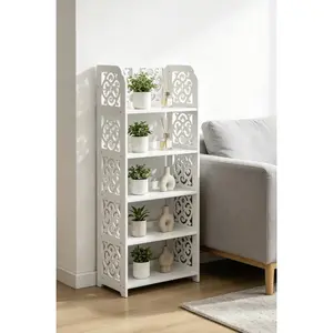 Wood-Plastic Board 5-Layer Carved Shoe Rack - Model A organizer