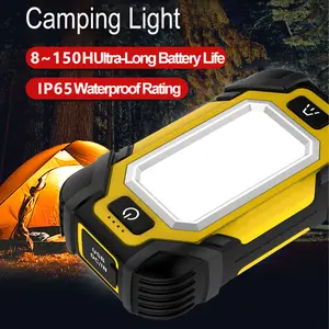 JOYYE Portable Camping Light, Portable High Brightness Strobe Light, Work Light, Adjustable Brightness Portable Rechargeable LED Light with Flashlight, Power Bank Multifunctional For Outdoor Camping Hiking Fishing, Summer Travel Essentials