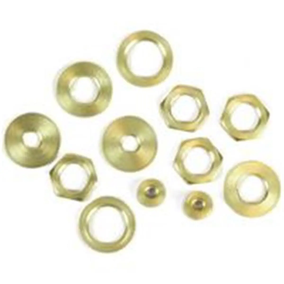 212 MAIN Solid Brass Hardware Assortment Kit (60168) - 12-Piece Watersports Sailing Lamp & Fixture Parts, 1/4 IP Knurled Locknuts, Hex Nuts, Battery Nuts, Assorted Sizes, Holds Connecting Parts in Place
