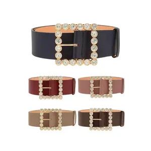 Bedazzling Glam Square Buckle Belt, Bold Women's Belt, Denim-Friendly Fashion Accessory for Women, Bedazzling Women's Belts, Bold Women's Belts