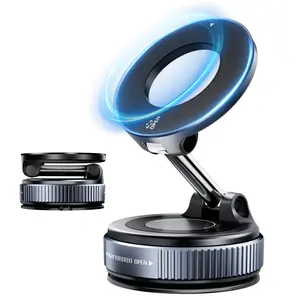 MagSafe Car Mount Vacuum Magnetic Phone Holder with Replaceable Suction Cup Dashboard/Windshield, 360° Rotation & Foldable, for iPhone 17-12 Pro Max Plus