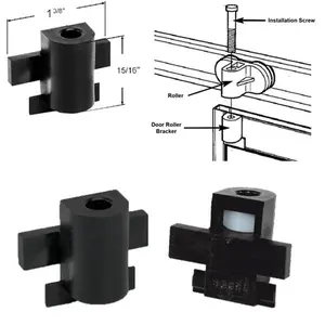 Gordon Glass® Black Plastic Framed Sliding Shower Door Roller Support Assembly