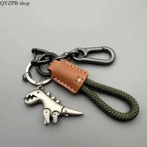 Leather Woven Keychain for Men & Women, Stylish Car Key Ring Motorcycle Accessory, Durable Metal Clip Handbag Pendant, Unique Small Gift for Driver, Everyday Carry EDC