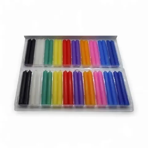 40 Multicolor Chime/Spell Candles - 40 per Box, 4" x 1/2" Size, 3 Hours Burn Time, Non-Toxic Unscented, Colorful Birthday Candle for Room Decor, Decor Items, Gifts, Home Supplies