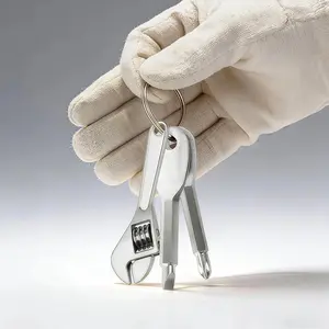 4pcs Mini Multi-Functional Pocket Repair Tool Set, Multifunctional Tool, Includes 3 Portable Screwdrivers and Keychain Handle, Adjustable Wrench for Car Bike Motorcycle